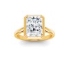 1.5 Ct Radiant Moissanite Classic Low Profile Bezel Solitaire Engagement Ring