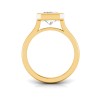 1.5 Ct Radiant Moissanite Classic Low Profile Bezel Solitaire Engagement Ring
