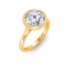 1 Ct Round Moissanite Classic Low Profile Bezel Solitaire Engagement Ring