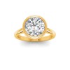 1 Ct Round Moissanite Classic Low Profile Bezel Solitaire Engagement Ring