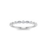 Alernating Round & Marquise Colorless Lab Diamond Whisper Thin Wedding Band