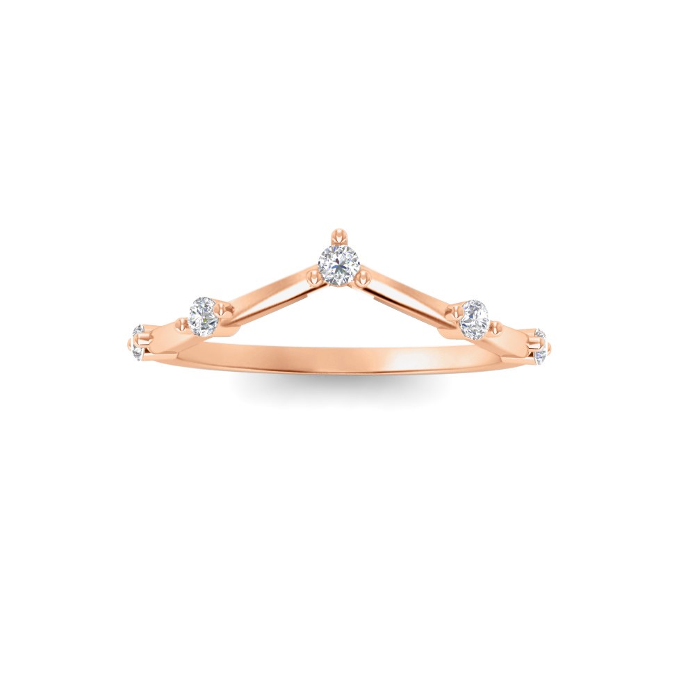 Dainty Round Colorless Lab Diamond Thin Curved Ring