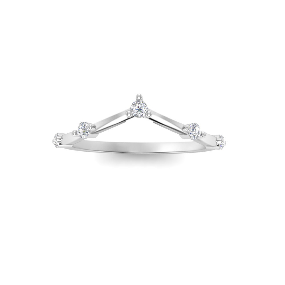 Dainty Round Colorless Lab Diamond Thin Curved Ring