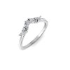 Alternating Round & Marquise Colorless Lab Diamond Curved Ring