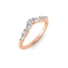 Alternating Round & Baguette Colorless Lab Diamond Curved Ring