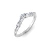 Alternating Round & Baguette Colorless Lab Diamond Curved Ring