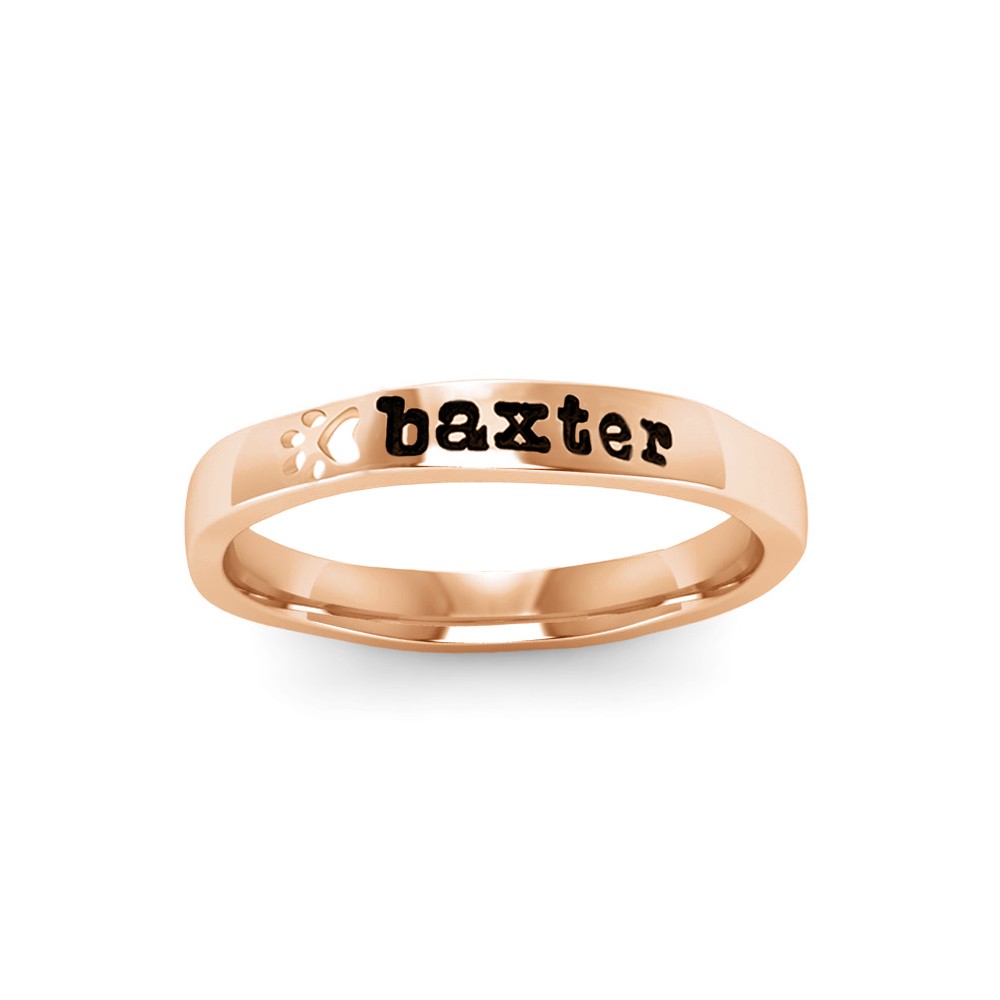 Paw Print Pet Name Ring