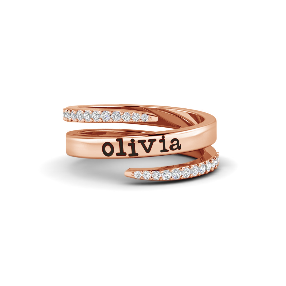 Pavé Tusk Name Ring