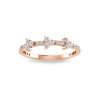 Diamond Three Stone Cluster Stackable Band