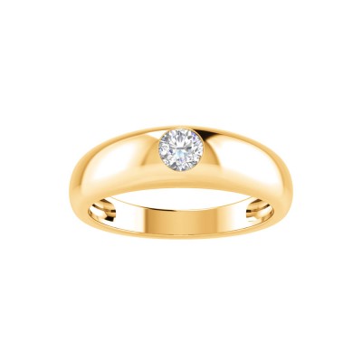 Round Diamond Center Dome Ring