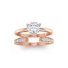 .75 Ct Round Lab Diamond & .25 Ctw Diamond Embrace Solitaire Open Ring