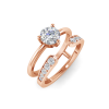 .75 Ct Moissanite & .25 Ctw Diamond Embrace Solitaire Open Ring