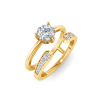 .75 Ct Moissanite & .25 Ctw Diamond Embrace Solitaire Open Ring