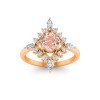 .75 Ct Morganite & .57 ctw Diamond Flora Vintage Halo Engagement Ring