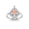 .75 Ct Morganite & .57 ctw Diamond Flora Vintage Halo Engagement Ring