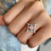 .75 Ct Morganite Flora Vintage Halo Engagement Ring
