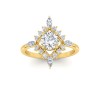 .75 Ct Round Lab Diamond & .57 Ctw Diamond Flora Vintage Halo Engagement Ring