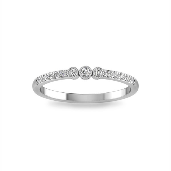 Lab Diamond Milgrain Bezel Three Stone Ring