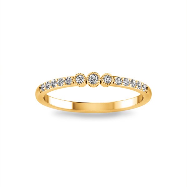 Diamond Milgrain Bezel Three Stone Ring