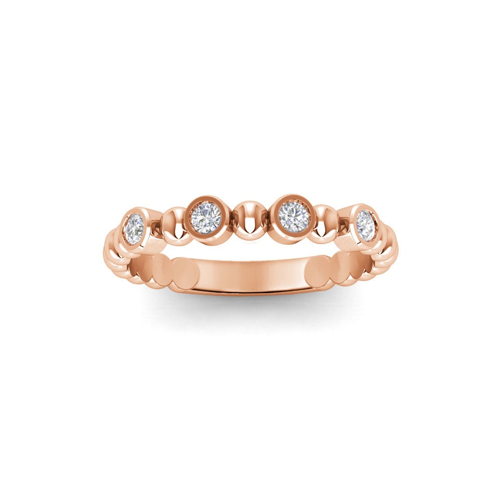 Alternating Four Diamond Ring