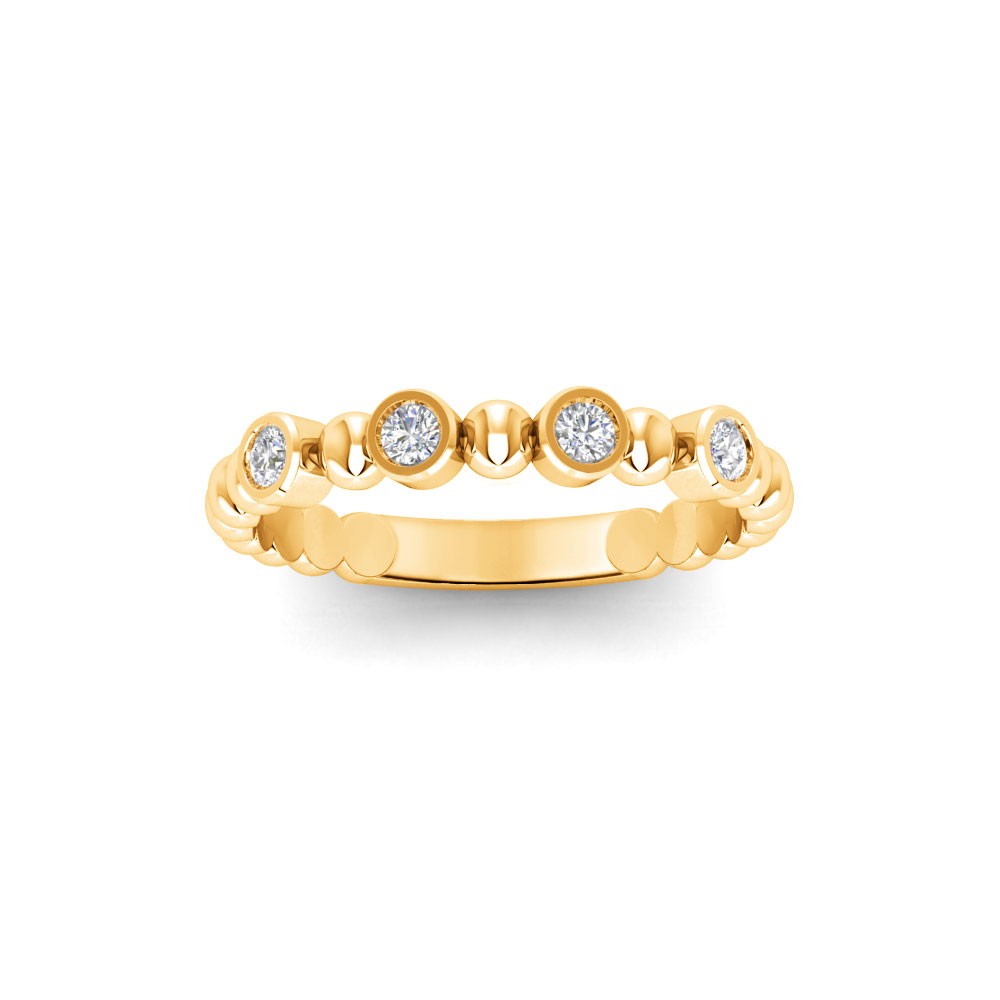 Alternating Four Diamond Ring
