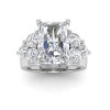 6 Ct Radiant Lab Diamond & 2 Ctw Cluster Wide Band Engagement Ring