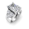 6 Ct Radiant Lab Diamond & 2 Ctw Cluster Wide Band Engagement Ring
