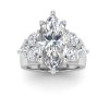 6 Ct Marquise Colorless Lab Diamond & 2 Ctw Cluster Wide Band Engagement Ring