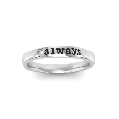 Heart Print Name Ring