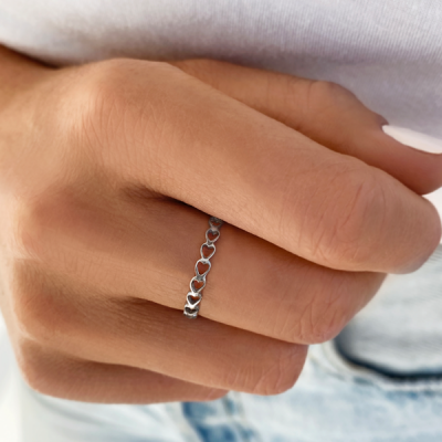 Linked Heart Ring