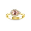 1 Ct Pear Morganite & .40 Ctw Diamond East West Halo Engagement Ring