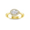 1 Ct Pear Moissanite & .40 Ctw Diamond East West Halo Engagement Ring