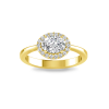 1.14 Ctw Oval CZ East West Halo Engagement Ring