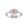 .50 Ct Marquise Morganite & .12 Ctw Diamond Halo Engagement Ring