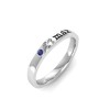 Birthstone Paw Print Pet Name Ring