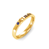 Birthstone Paw Print Pet Name Ring