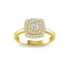 .55 Ctw CZ Double Halo Engagement Ring