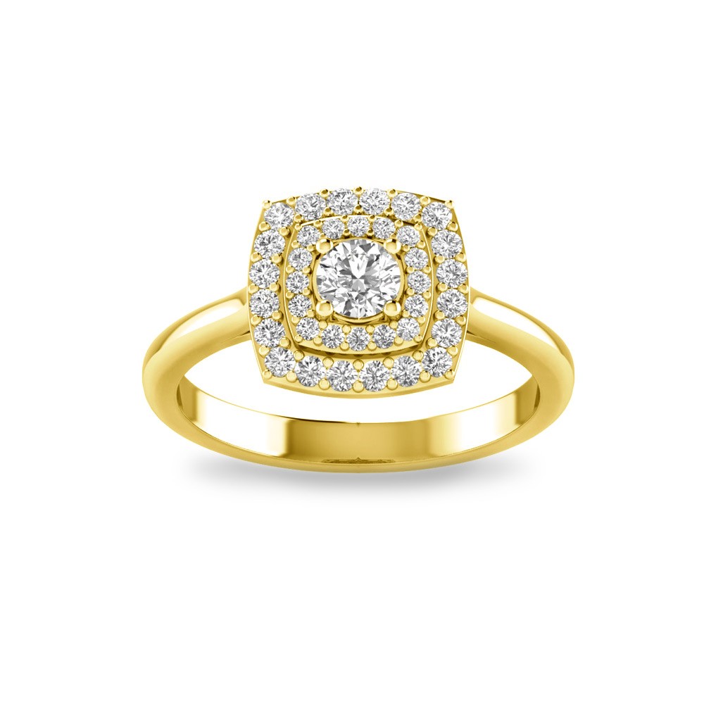 .55 Ctw CZ Double Halo Engagement Ring