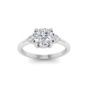 1 Ct Moissanite & .16 Ctw Diamond Adore Three Stone Engagement Ring