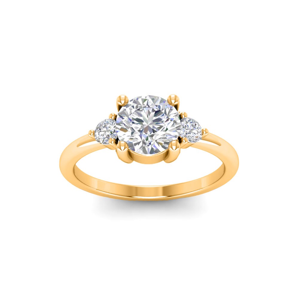 1 Ct Moissanite & .16 Ctw Diamond Adore Three Stone Engagement Ring