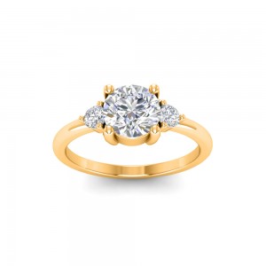 1 Ct Round Lab Diamond Adore Three Stone Engagement Ring