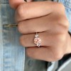 1 Ct Morganite & .16 ctw Lab Diamond Adore Three Stone Enagagement Ring