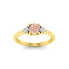 .50 Ct Morganite & .16 ctw Diamond Adore Three Stone Enagagement Ring