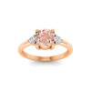 1 Ct Morganite & .16 Ctw Diamond Adore Three Stone Engagement Ring