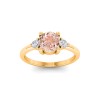 1 Ct Morganite & .16 ctw Lab Diamond Adore Three Stone Enagagement Ring