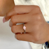 .50 Ct Morganite & .16 ctw Diamond Adore Three Stone Enagagement Ring