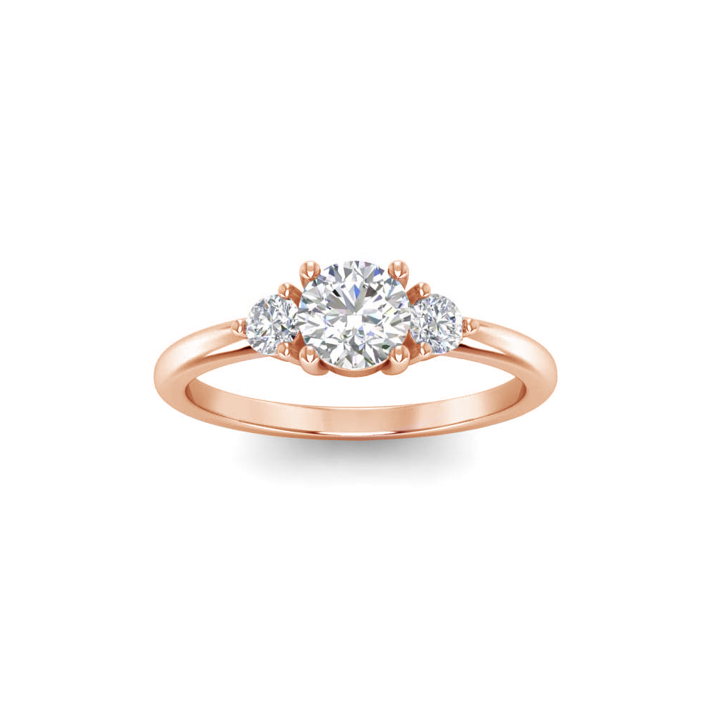 .50 Ct Moissanite & .16 Ctw Diamond Adore Three Stone Engagement Ring