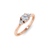 .50 Ct Moissanite & .16 Ctw Diamond Adore Three Stone Engagement Ring