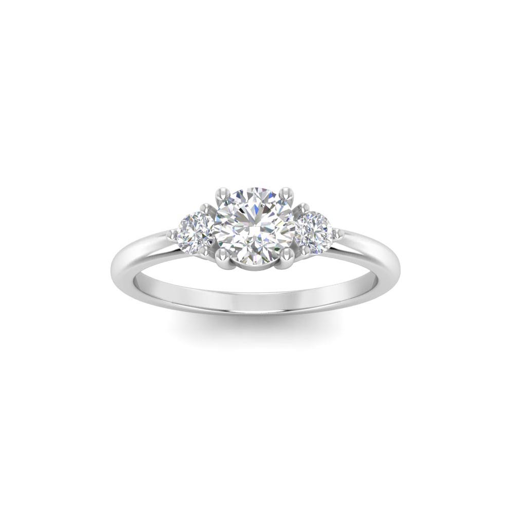 .50 Ct Moissanite & .16 Ctw Diamond Adore Three Stone Engagement Ring