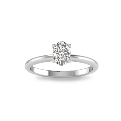 .75 Ct Oval CZ Solitaire Ring
